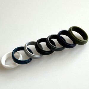 SACO BAND SILICONE WEDDING RING 7 PACK SIZE 16